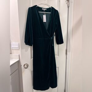 Baltic Born Green Velvet Wrap Dress